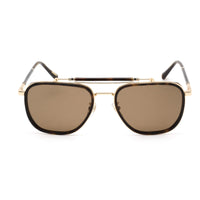 Chopard Men's Sunglasses - Shiny Dark Havana/Gold Aviator Shaped Frame SCHF25 722P ,