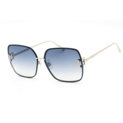 Chopard Women's Sunglasses - Light Gold/Black/Blue Butterfly Shaped Frame SCHF72M SNAZ ,