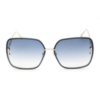 Chopard Women's Sunglasses - Light Gold/Black/Blue Butterfly Shaped Frame SCHF72M SNAZ ,