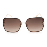 Chopard Women's Sunglasses - Shiny Copper Gold/Black Cat Eye Shaped Frame SCHF72M 08FC ,