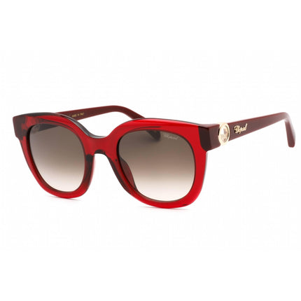 Chopard Women's Sunglasses - Transparent Dark Bordeaux Plastic Oval | SCH335S 0954 ,