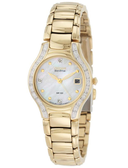 Citizen EW0972-55D Women's Silhouette Diamond Eco Drive Gold Tone Watch ,