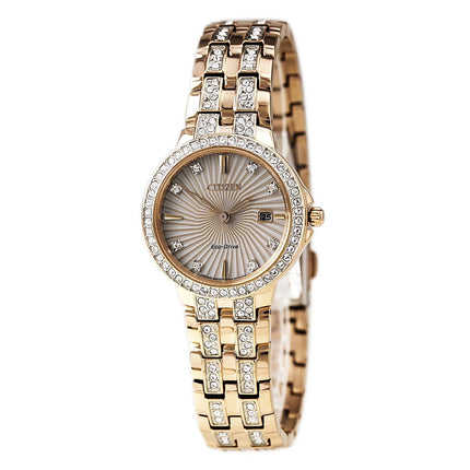 Citizen EW2348-56A Women's Silhouette White Dial Rose Gold Steel Swarovski Crystal Watch ,
