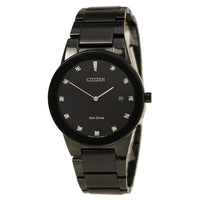 Citizen Men's Black Steel Bracelet Diamond Watch - Axiom Black Dial | AU1065-58G ,