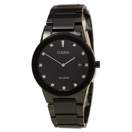 Citizen Men's Black Steel Bracelet Diamond Watch - Axiom Black Dial | AU1065-58G ,