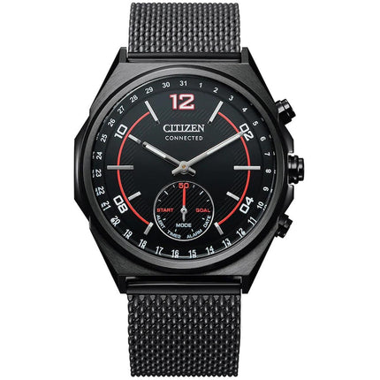 Citizen Men's Bracelet Watch - Connected Black Dial Stainless Steel Mesh | CX0005-78E ,