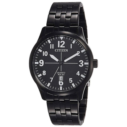 Citizen Men's Bracelet Watch - Quartz Black Dial Black Stainless Steel | BI1055-52E ,