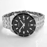 Citizen Men's Bracelet Watch - Quartz Black Dial Stainless Steel | BI5050-54E ,