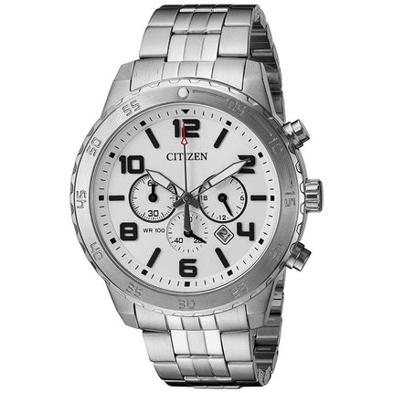 Citizen Men's Chrono Watch - Quartz Silver Dial Stainless Steel Bracelet | AN8130-53A ,