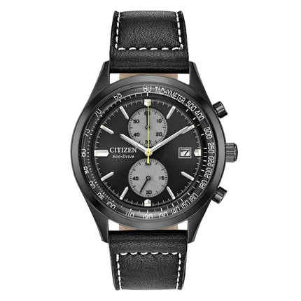 Citizen Men's Chronograph Watch - Chandler Black & Grey Dial | CA7027-08E ,