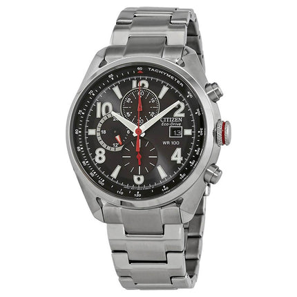Citizen Men's Chronograph Watch - Chandler Black Dial Steel Bracelet | CA0368-56E ,