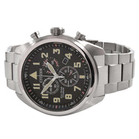 Citizen Men's Chronograph Watch - Eco-Drive Black Dial Titanium Bracelet | AT2480-81E ,