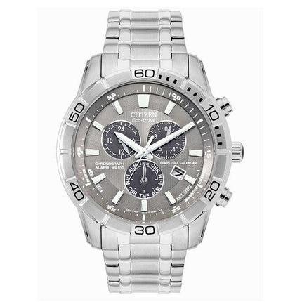 Citizen Men's Chronograph Watch - Eco Drive Grey and Black Dial Bracelet | BL5450-54H ,