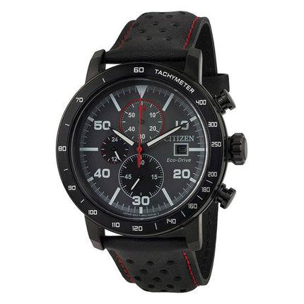 Citizen Men's Chronograph Watch - Eco-Drive Grey and Black Dial Strap | CA0645-15H ,