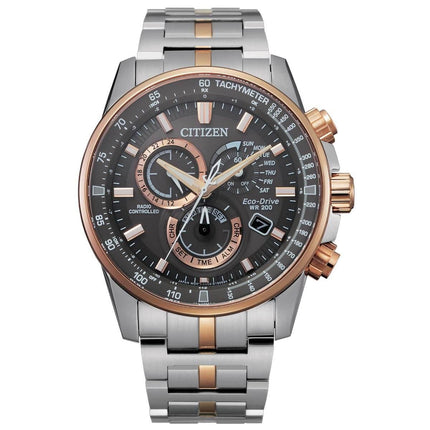 Citizen Men's Chronograph Watch - PCAT Grey Dial Two Tone Bracelet | CB5886-58H ,