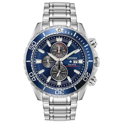 Citizen Men's Chronograph Watch - Professional Diver Blue Dial Bracelet | CA0710-58L ,