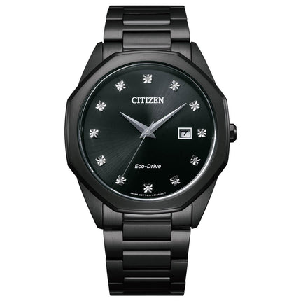 Citizen Men's Diamond Watch - Corso Black Dial Bracelet | BM7495-59G ,
