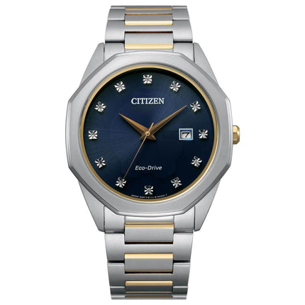Citizen Men's Diamond Watch - Corso Blue Dial Two Tone Bracelet | BM7494-51L ,