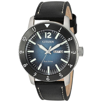 Citizen Men's Eco Drive Watch - Brycen Orange Dial Leather Strap | AW0076-03X ,