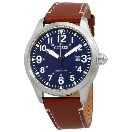 Citizen Men's Eco Drive Watch - Chandler Blue Dial Brown Leather Strap | BM6838-17L ,