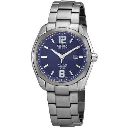 Citizen Men's Eco-Drive Watch - Chandler Blue Dial Titanium Bracelet | BM7080-54L ,