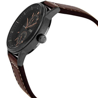 Citizen Men's Eco-Drive Watch - Chrono Black Dial Brown Leather Strap | BU3027-16E ,