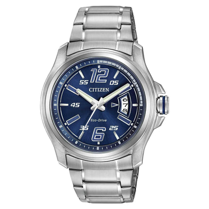 Citizen Men's Eco Drive Watch - Drive Blue Dial Stainless Steel Bracelet | AW1350-83M ,