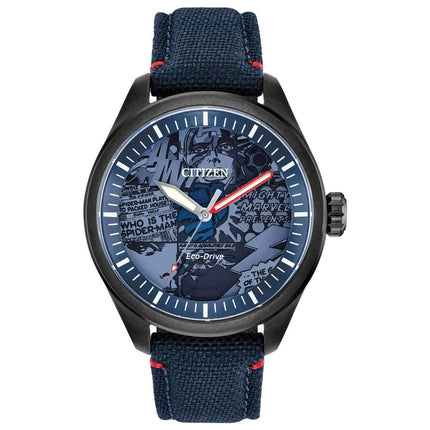 Citizen Men's Eco Drive Watch - Marvel Heroes Blue Cordura Strap | AW2037-04W ,