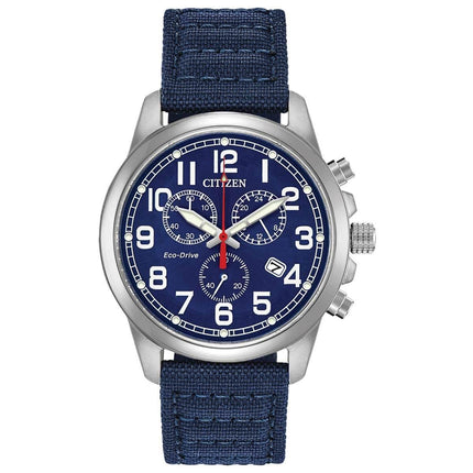 Citizen Men's Eco Drive Watch - Military Blue Nylon Strap | AT0200-21L ,