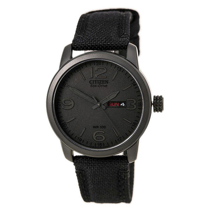 Citizen Men's Eco-Drive Watch - Military Collection Black Nylon Strap Black Dial ,