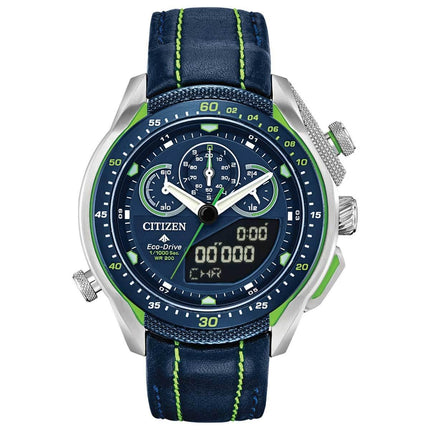 Citizen Men's Eco Drive Watch - Promaster SST Blue and Light Green Strap | JW0138-08L ,