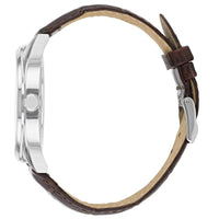 Citizen Men's Quartz Watch - White Dial Brown Leather Strap | BI5090-09A ,