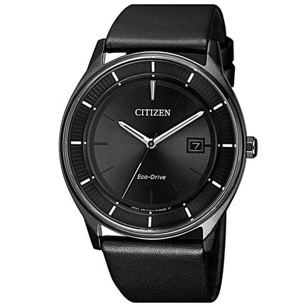 Citizen Men's Strap Watch - Eco-Drive Power Reserve Black Dial Leather | BM7405-19E ,