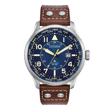 Citizen Men's Strap Watch - Promaster Nighthawk Blue Dial Brown Leather | BX1010-11L ,