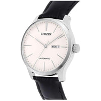 Citizen Men's Watch - Automatic Date Display White Dial Leather Strap | NH8350-08B ,