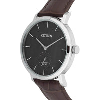 Citizen Men's Watch - Black Dial Silver Tone Case Brown Leather Strap | BE9170-13H ,