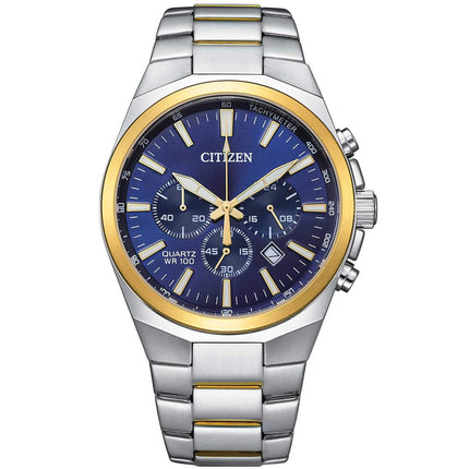 Citizen Men's Watch - Chronograph Date Display Blue Dial Steel Bracelet | AN8176-52L ,