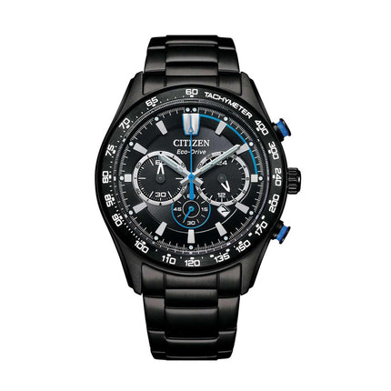 Citizen Men's Watch - Chronograph Power Reserve Black Steel Bracelet | CA4485-85E ,