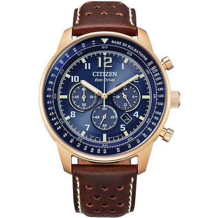 Citizen Men's Watch - Chronograph Power reserve Blue Dial Leather Strap | CA4503-18L ,