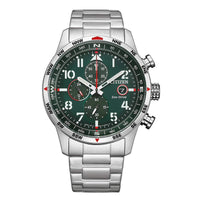 Citizen Men's Watch - Chronograph Power Reserve Green Dial Bracelet | CA0791-81X ,
