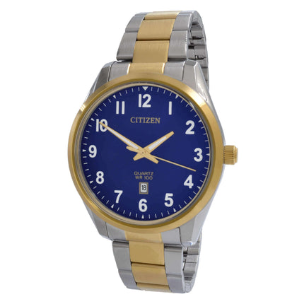 Citizen Men's Watch - Date Display Blue Dial Two Tone Steel Bracelet | BI1036-57L ,