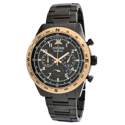 Citizen Men's Watch - Date Display Chrono Black Stainless Steel Bracelet | CA4556-89E ,