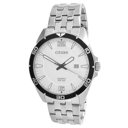 Citizen Men's Watch - Date Display White Dial Stainless Steel Bracelet | BI5051-51A ,