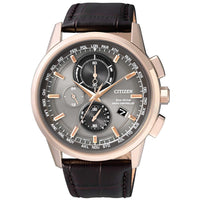 Citizen Men's Watch - Eco-Drive Black and Grey Dial Steel Chronograph | AT8113-12H ,