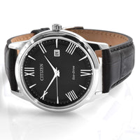 Citizen Men's Watch - Eco-Drive Black Dial Leather Strap Power Reserve | AW1231-07E ,