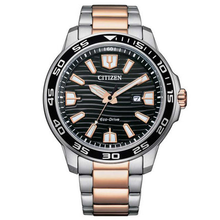Citizen Men's Watch - Eco-Drive Black Dial Two Tone Steel Bracelet Date | AW1524-84E ,