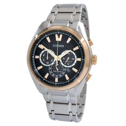 Citizen Men's Watch - Eco Drive Chronograph Black Dial Silver Bracelet | CA4014-57E ,