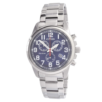 Citizen Men's Watch - Eco-Drive Chronograph Blue Dial Silver Bracelet | AT0200-56L ,