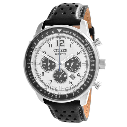 Citizen Men's Watch - Eco Drive Chronograph White and Black Dial Strap | CA4500-32A ,