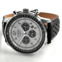 Citizen Men's Watch - Eco Drive Chronograph White and Black Dial Strap | CA4500-32A ,